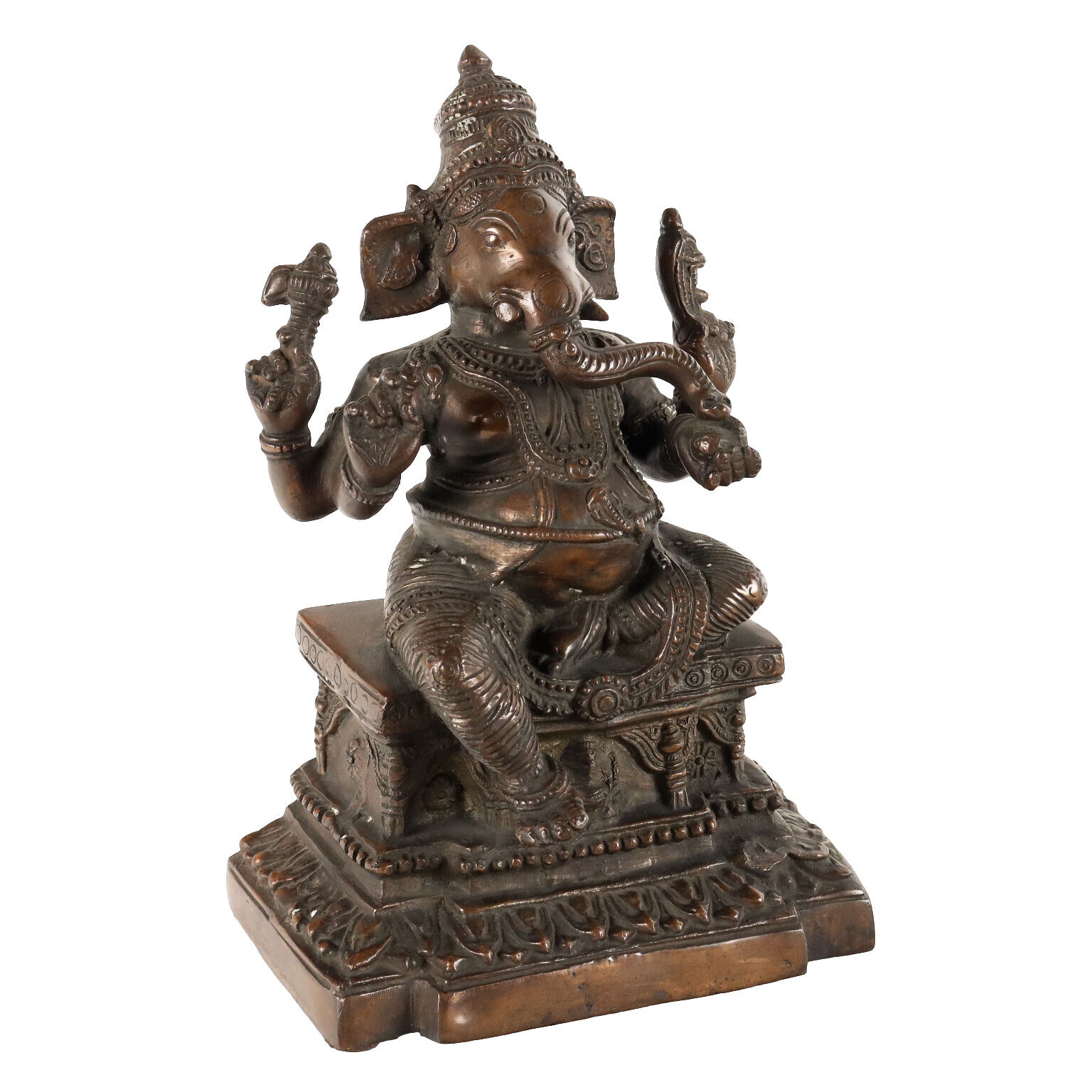Antique Sculpture of a Ganesha \'900 Bronze Lalitashana Position
