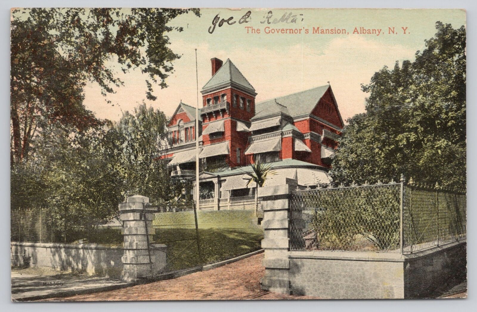 Postcard The Governor\'s Mansion Albany New York ca.1913