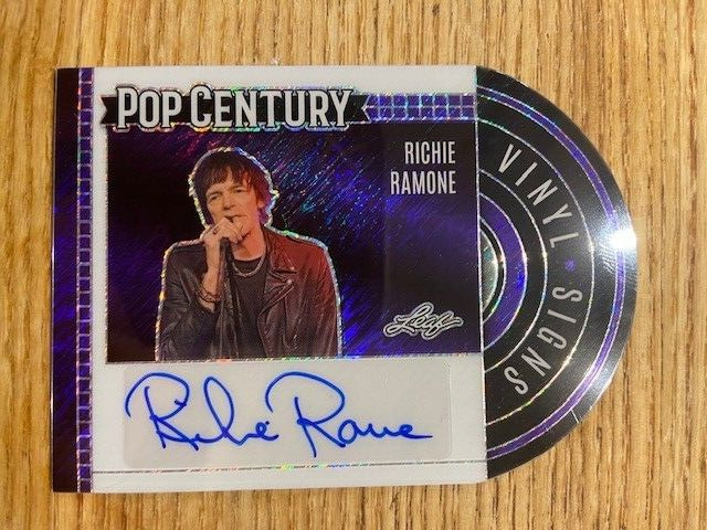 2024 Leaf Pop Century Richie Ramone Dark Blue Vinyl Signs Autograph Auto #2/8