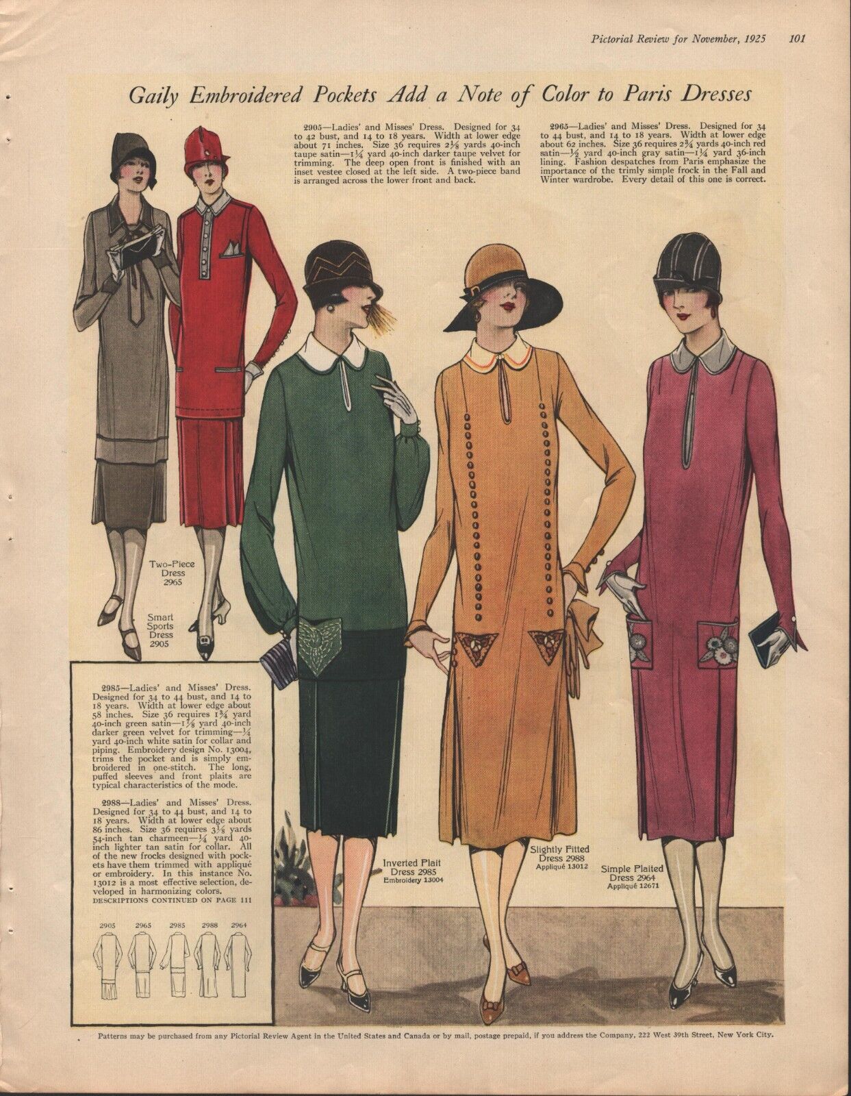 Women\'s Fashion - 1925 - Paris News - Vintage Magazine Ad - 11 Pages