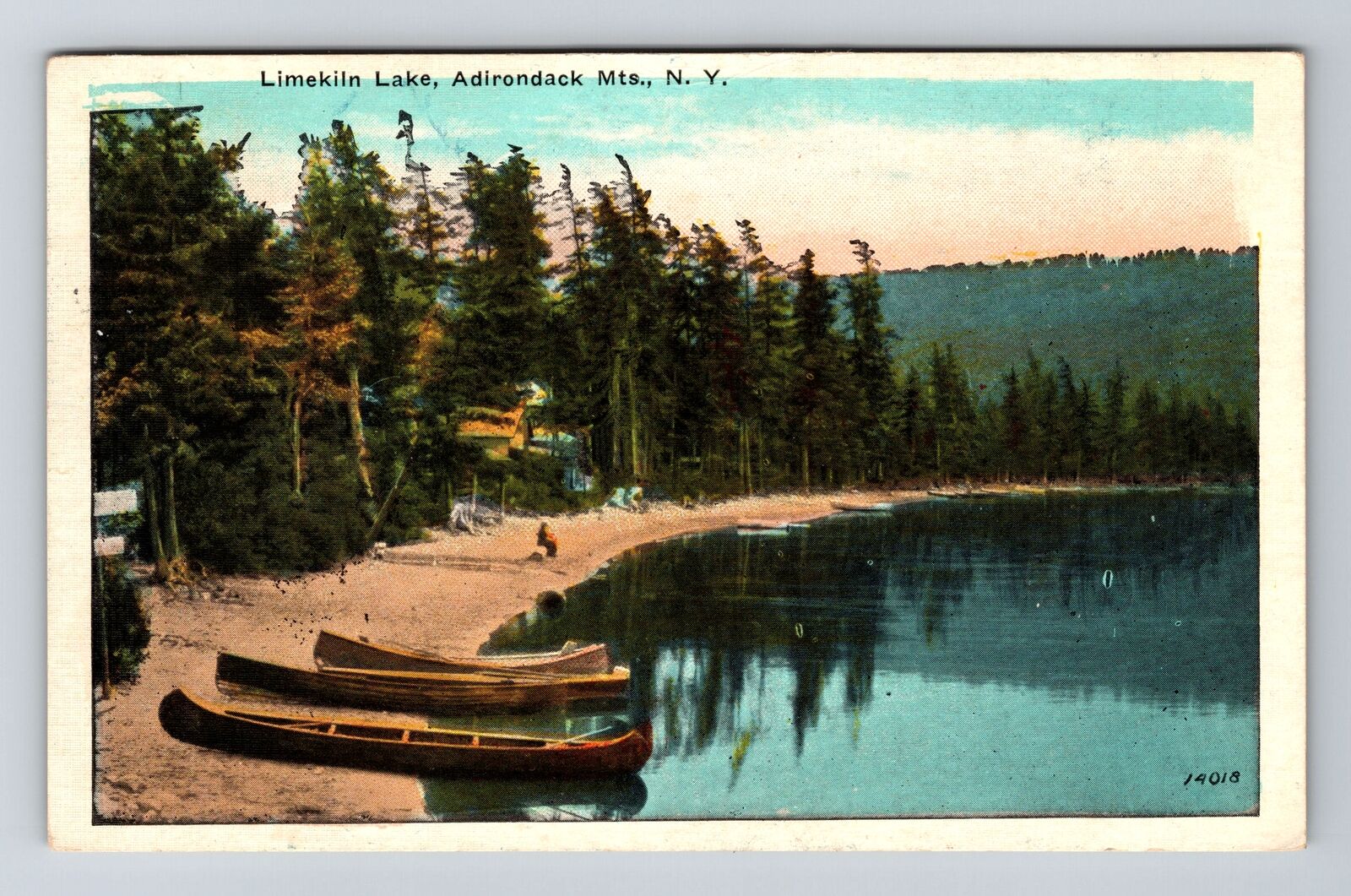Adirondack NY-New York, Limekiln Lake Vintage Souvenir Postcard