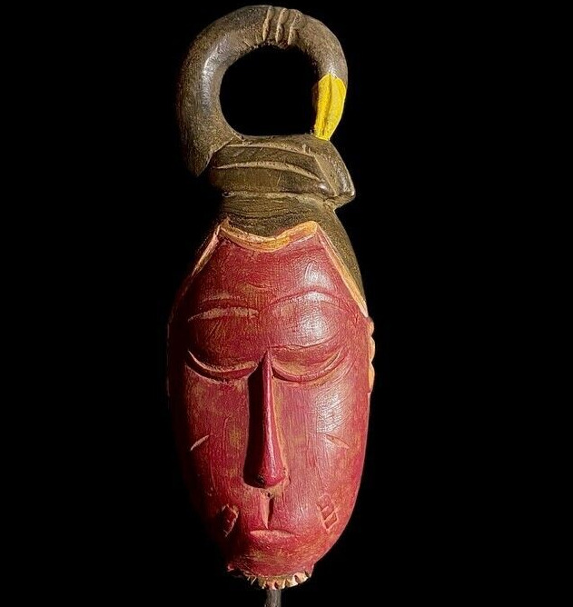African wood mask antiques west african Guro Gu Mask mask-8657