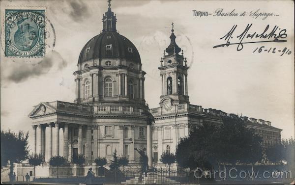 Italy Turin-Basilica of Superga Philatelic COF Postcard Vintage Post Card