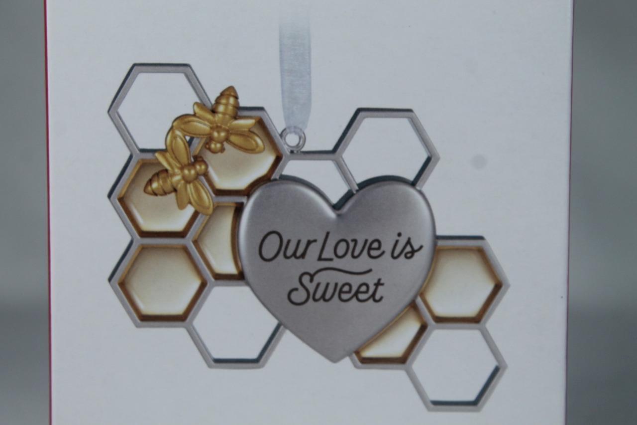 Hallmark 'Our Love Is Sweet' Honey Metal Bee Hive 2023 Ornament New In Box