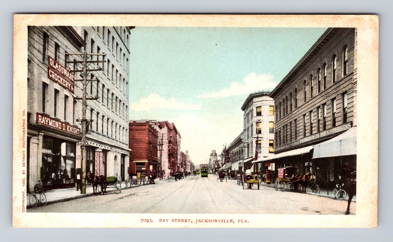 Jacksonville FL-Florida, Bay Street, Stores, Grocery, Antique, Vintage Postcard