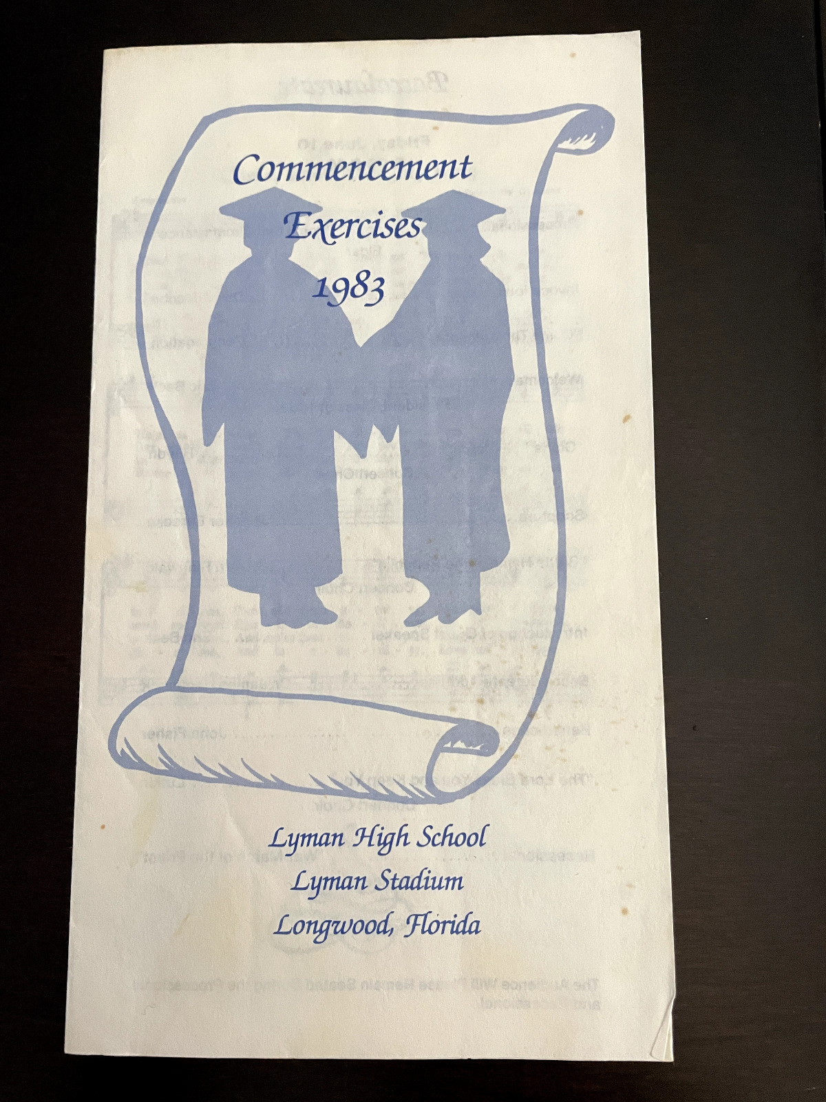 LYMAN HIGH SCHOOL 1983 GRADUATION COMMENCEMENT EXERCISES PAMPHLET