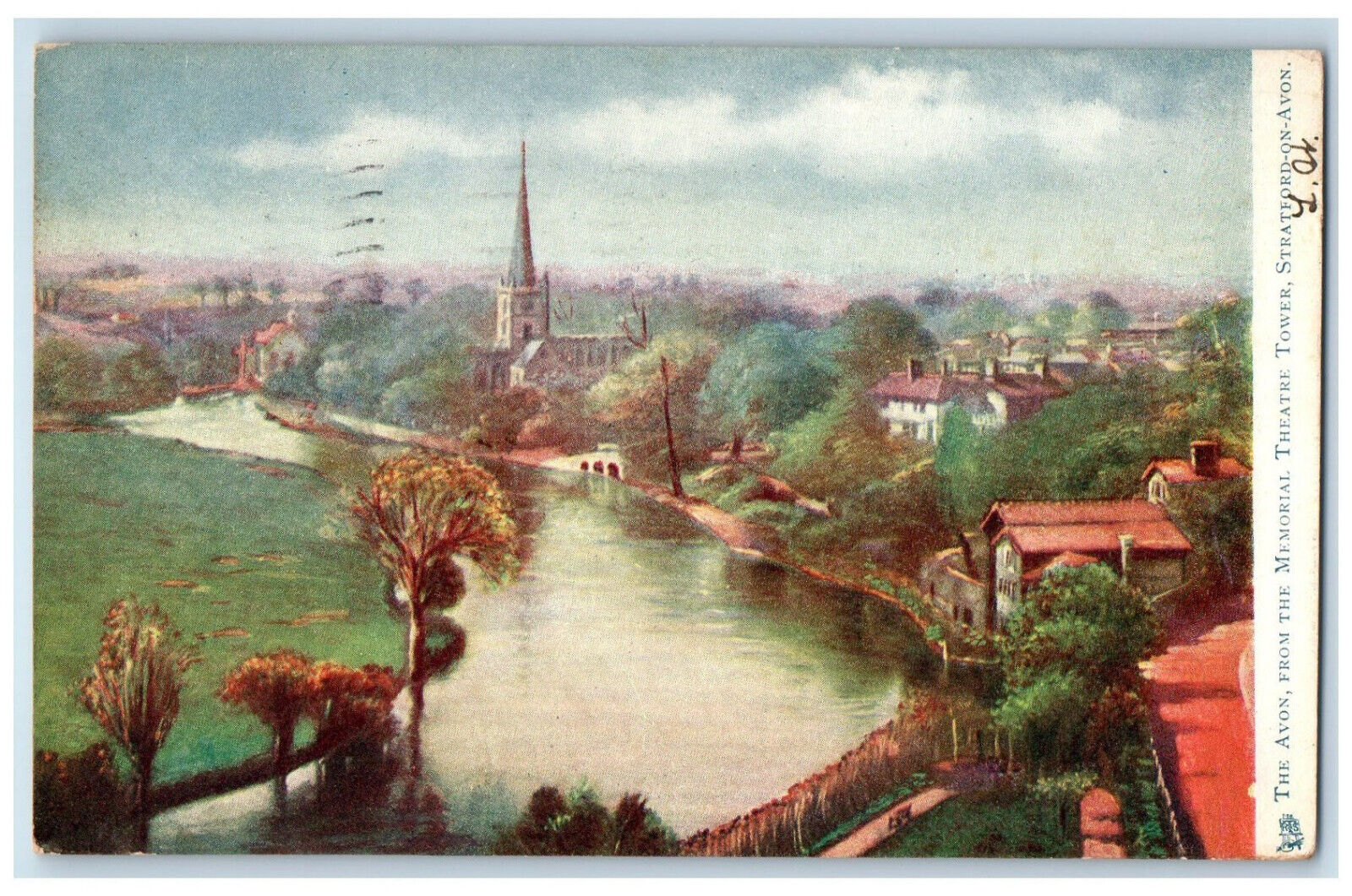 1906 The Avon Stratford-On-Avon England Oilette Tuck Art Posted Postcard