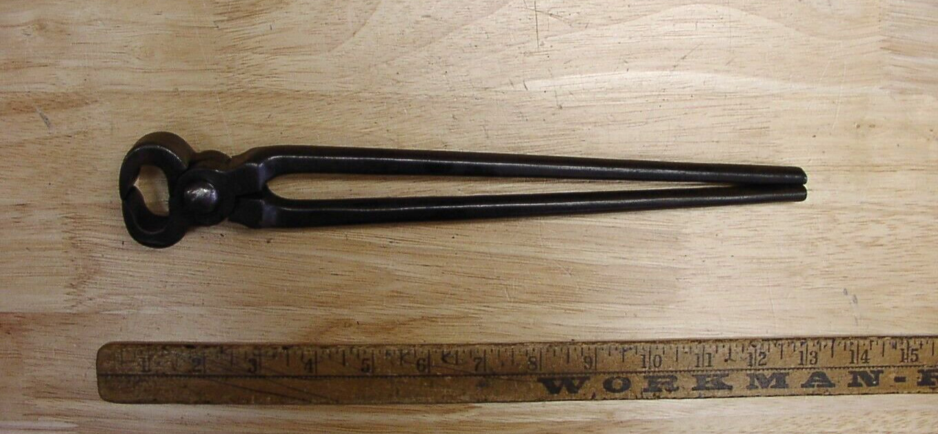 Old Used Tools,Antique Blacksmith Tongs,Nippers,1lb9.8 oz,12-1/16\