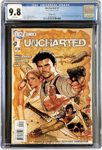 Uncharted #1 CGC 9.8 WH Pages Adam Hughes Variant