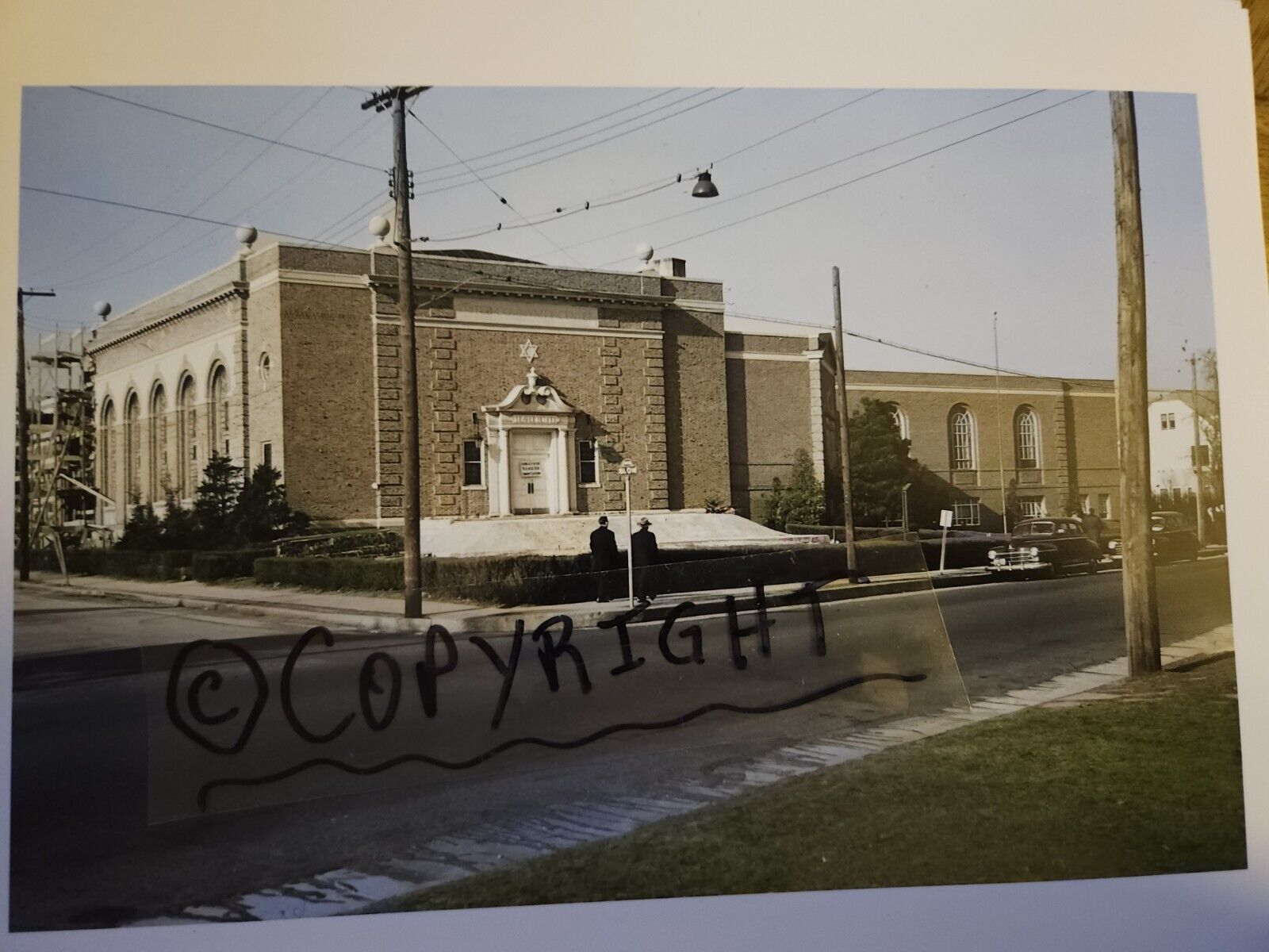 1949 CEDARHURST Synagogue Temple Beth El (Before) FIVE TOWNS COLOR 8.5x11 Photo 