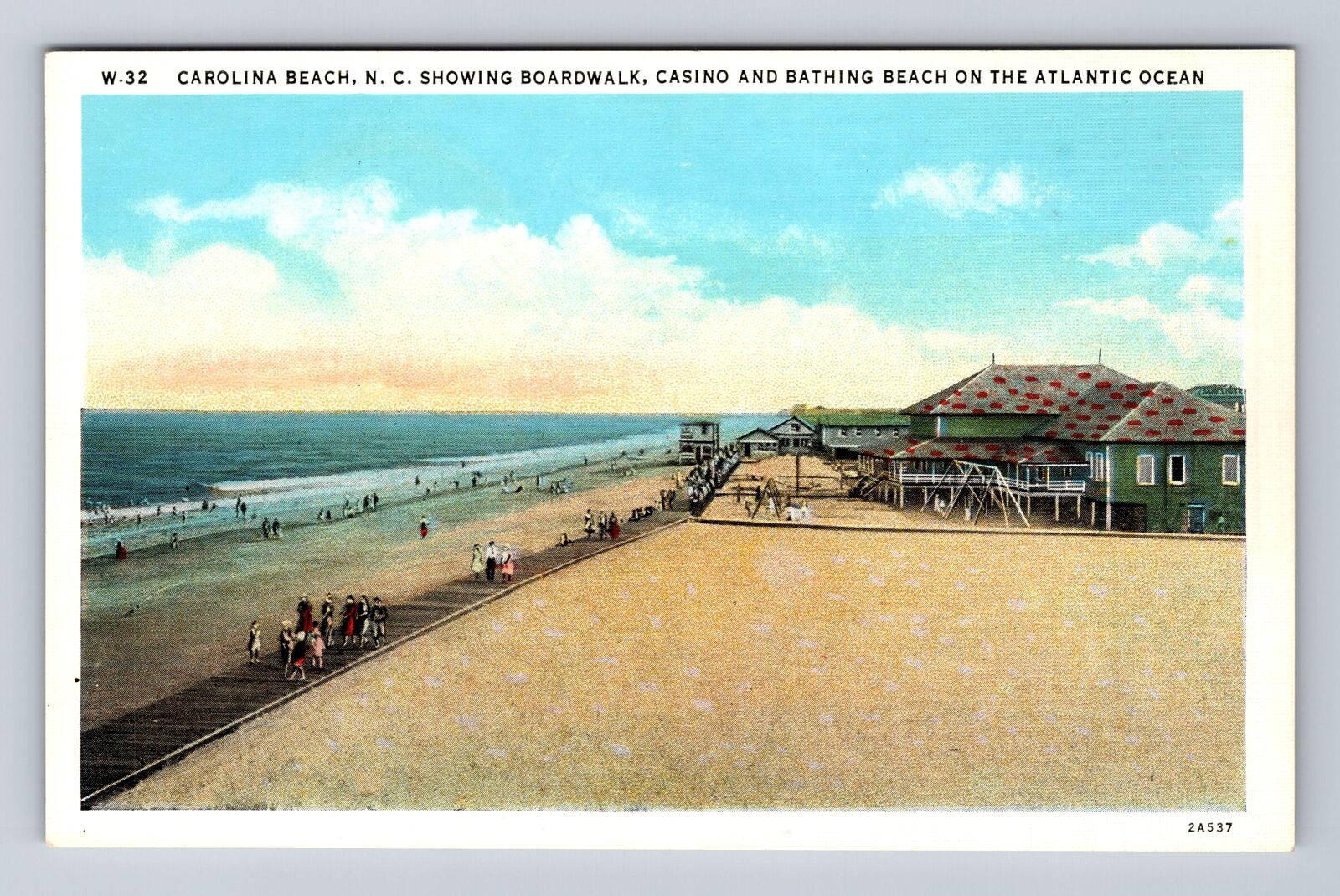 Carolina Beach NC-North Carolina, Casino And Bathing Beach, Vintage Postcard