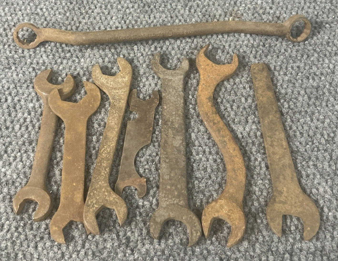 Vintage Antique Lot Of 8 Wrench Wrenches Tools USA Distressed Bonney Others