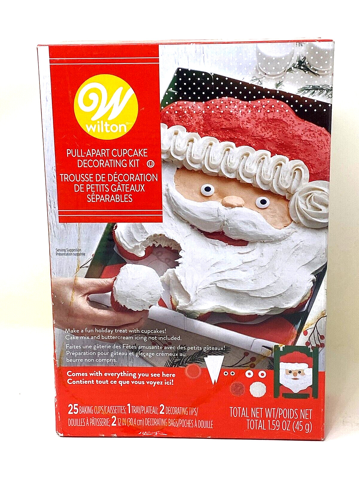 Wilton Santa Claus Cupcake Pull-A-Part Decorating Kit - NEW