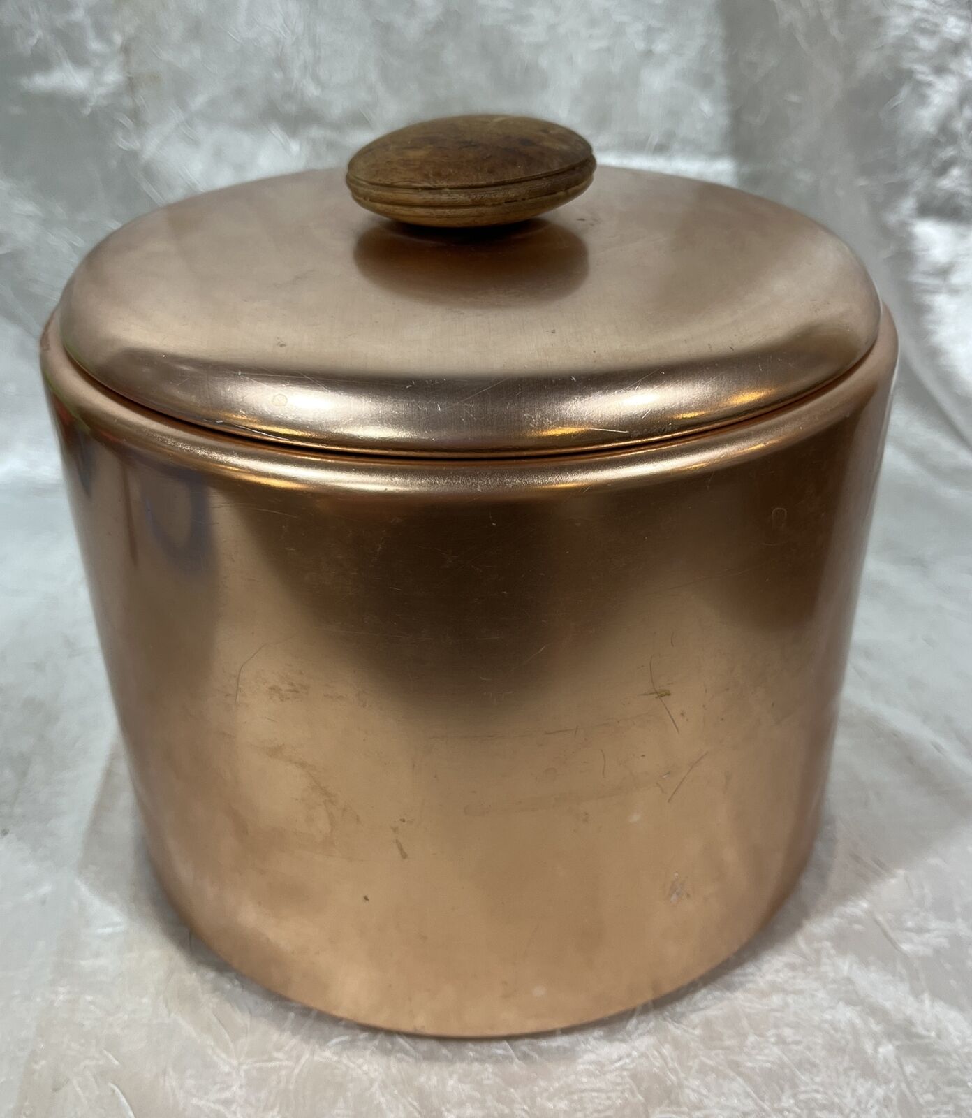 Vintage Mirro Copper/Rose Gold Aluminum Canister MCM Large 5 Quart Exc Condition