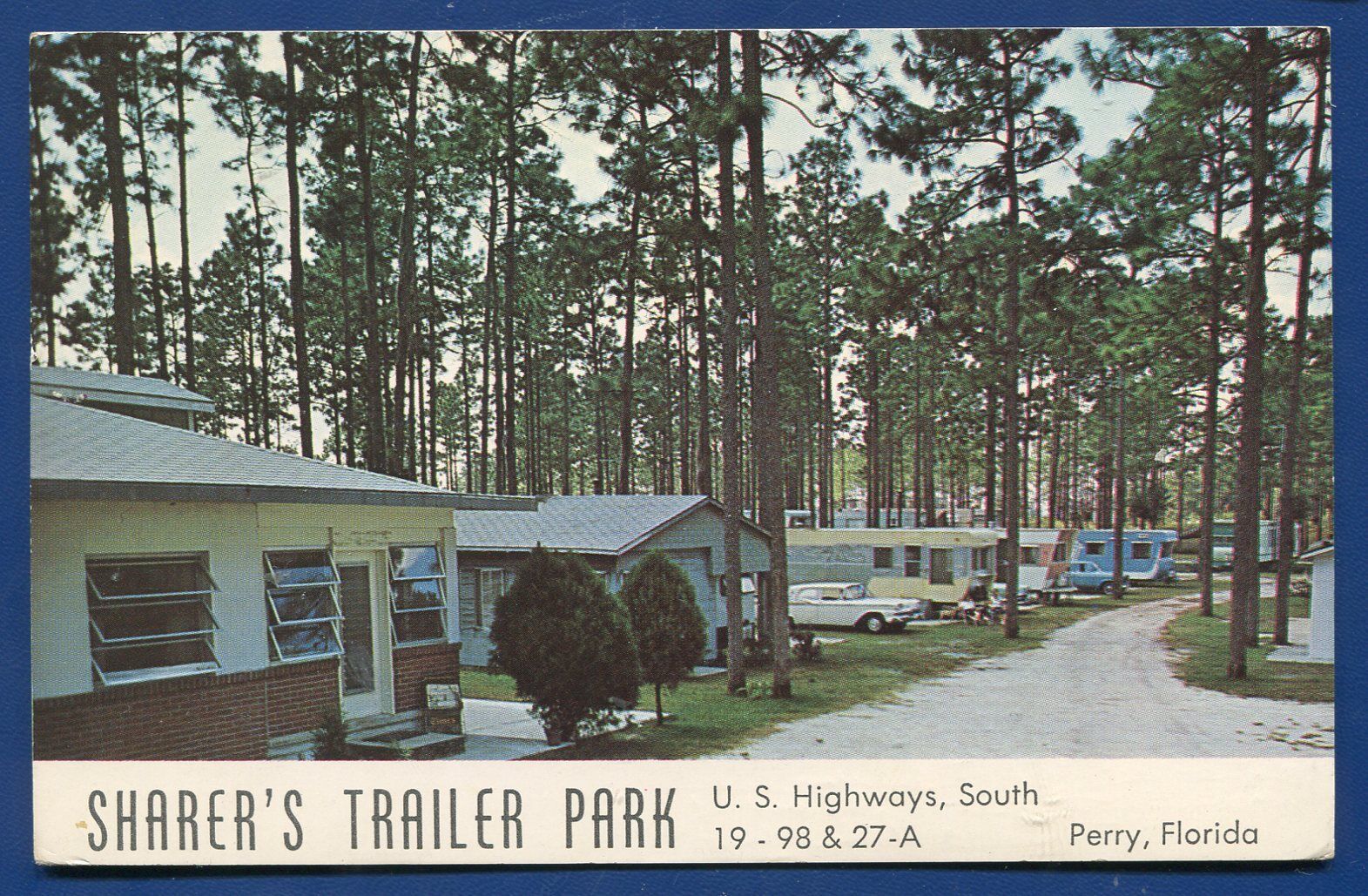Perry Florida Sharer's Trailer Park US Highways South chrome postcard