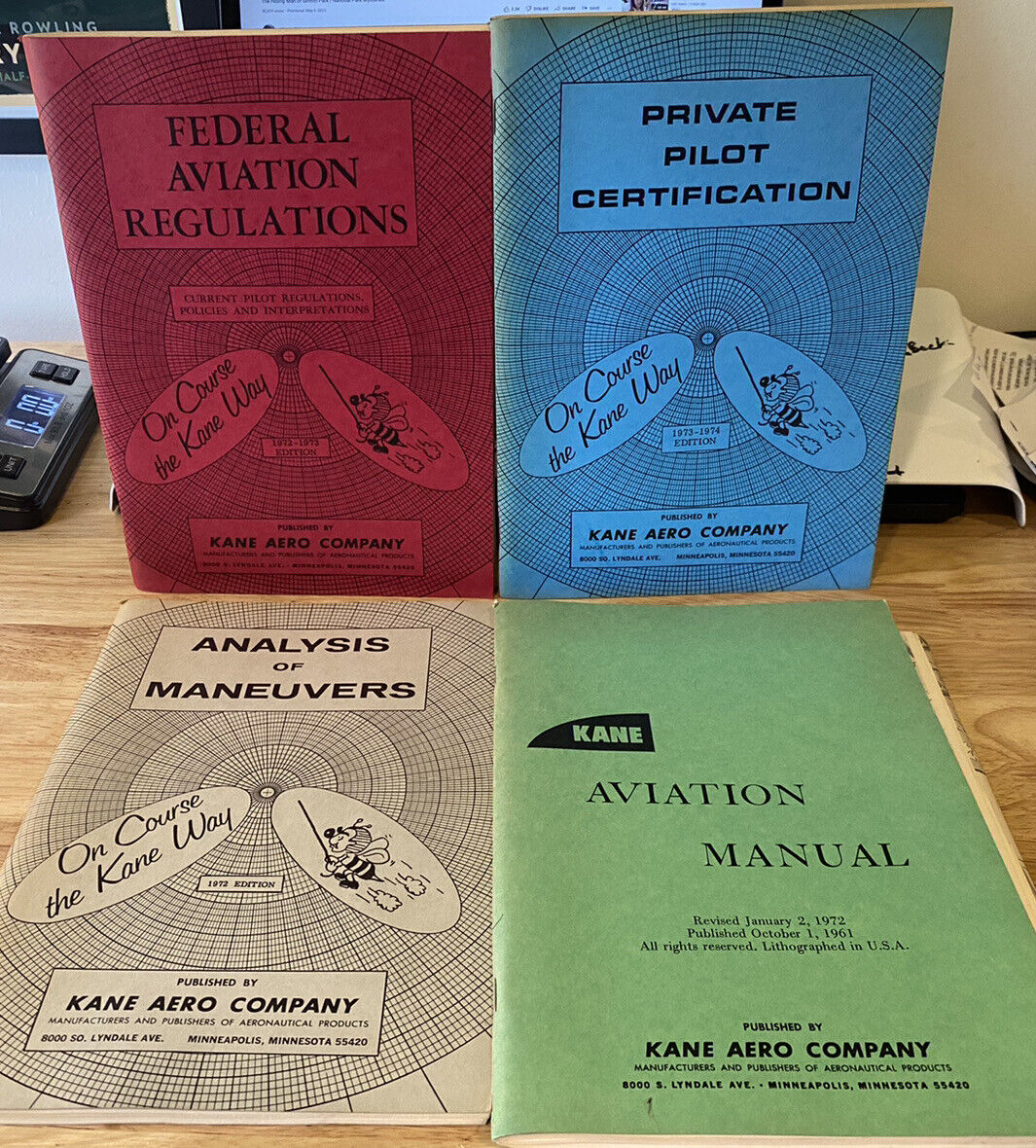 Vintage 1970s Kane Aero Aviation Manuals Lot Of 4 includes Jet Training Map