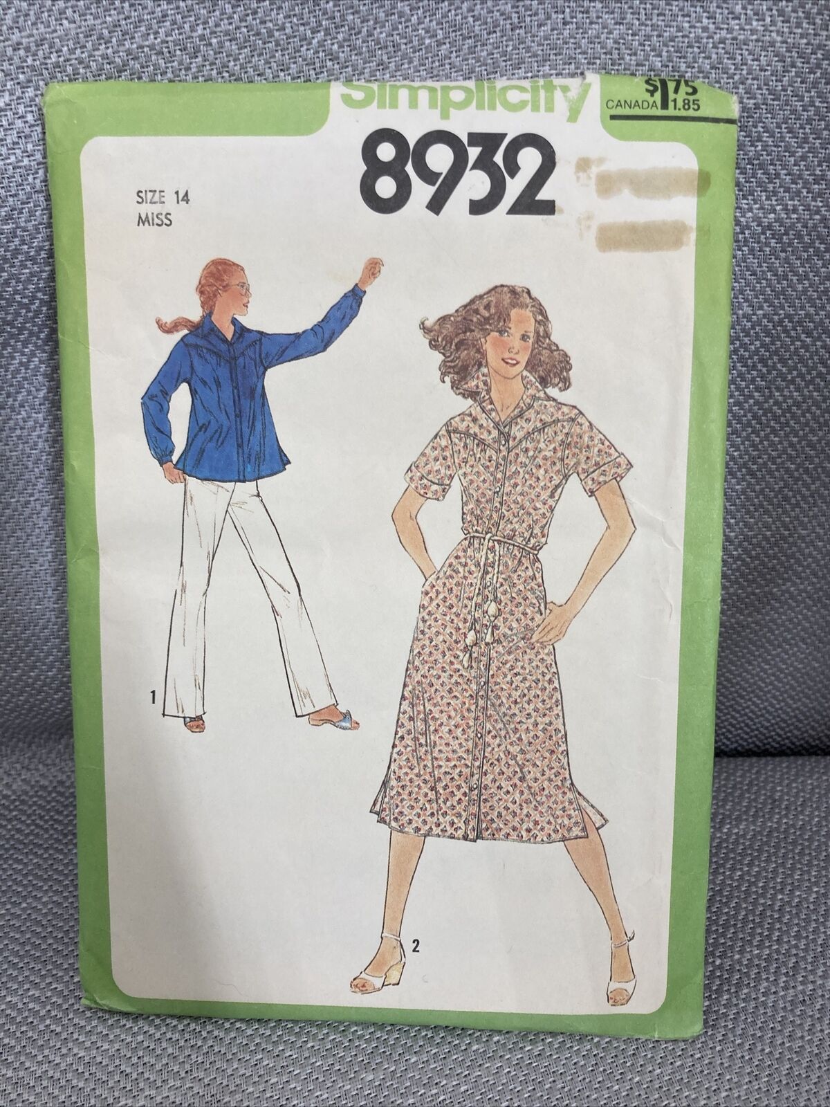 Vintage 1979 Simplicity sewing pattern 8932 Bohemian Cottage Core Dress Sz 14