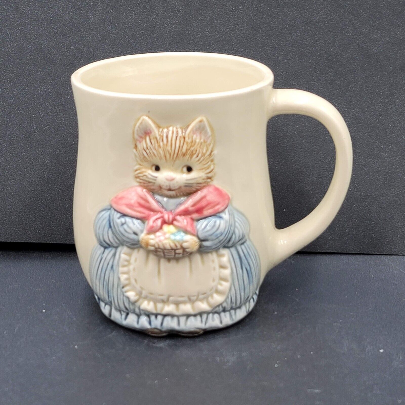 Vintage Otagiri Cat in Dress Embossed Coffee Mug