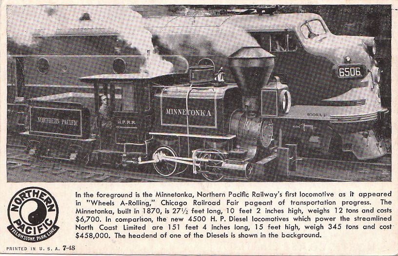 Postcard Northern Pacific Railroad Train Minnetonka 