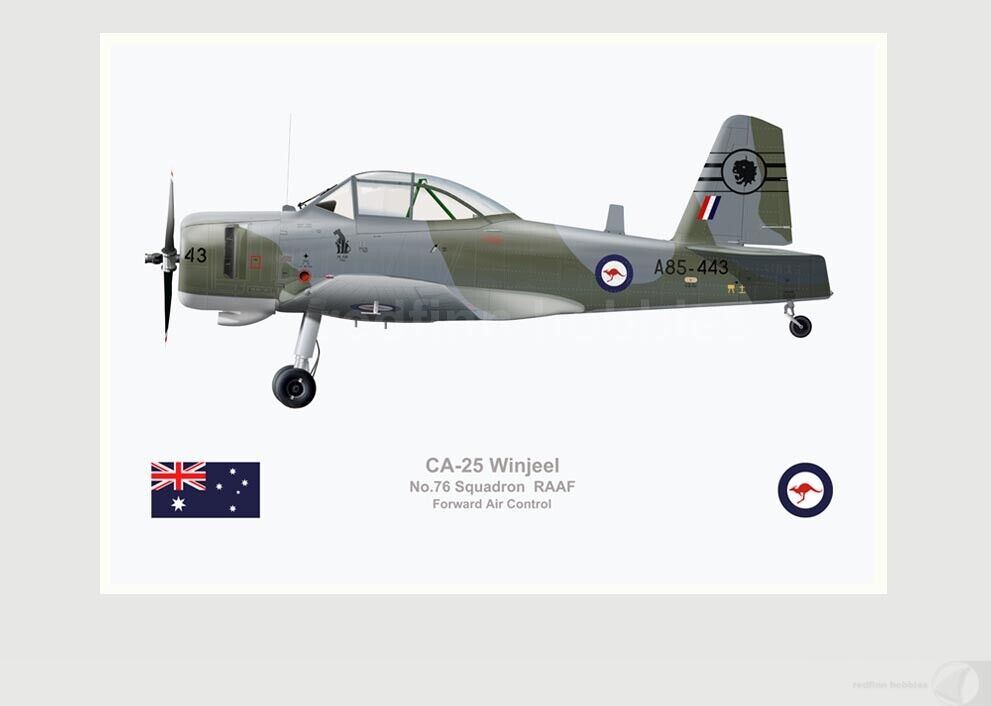 Warhead Illustrated CA-25 Winjeel 76 Sqn RAAF A85-443 Aircraft Print