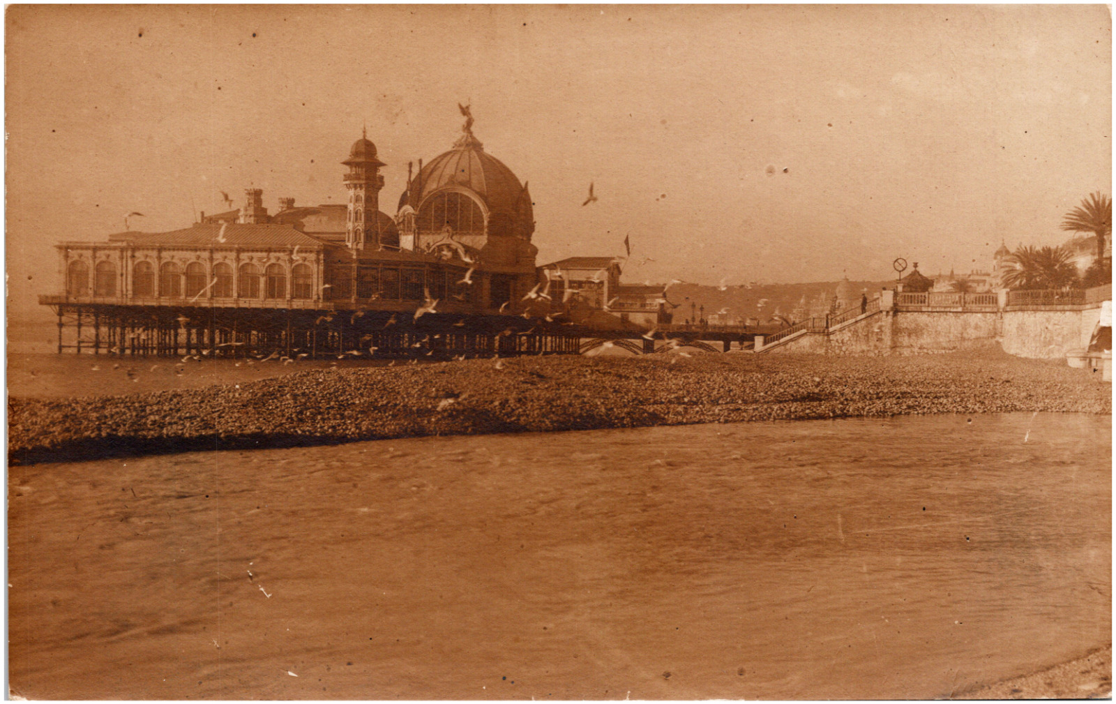 La Jetée Promenade & Crystal Casino in Nice France 1900s RPPC Postcard Photo