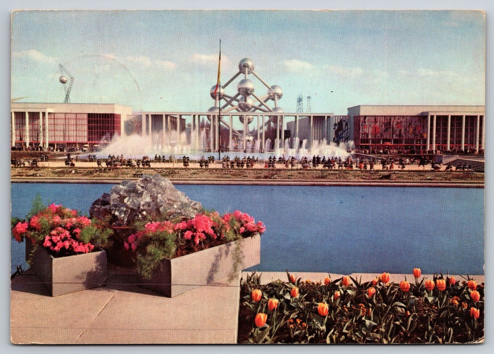 Postcard Belgium Brussels Exhibition of Brussels with silver structure c1958 2L