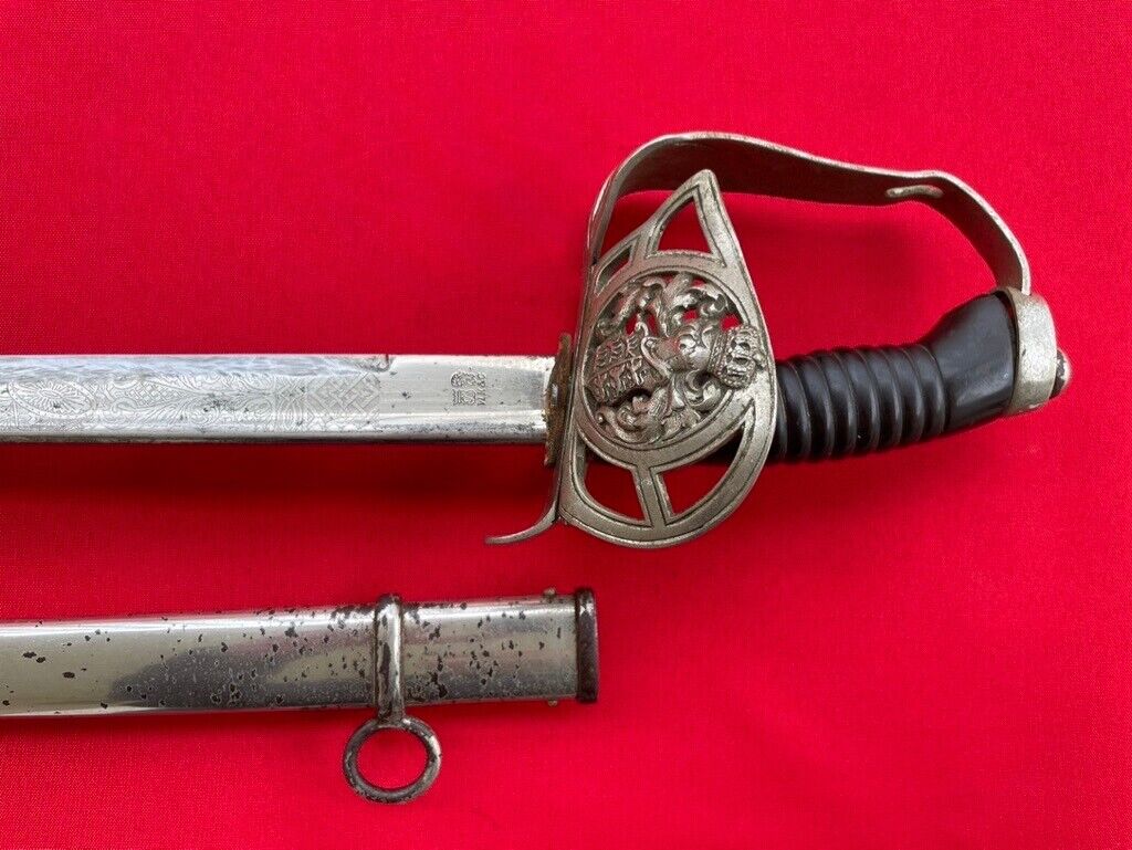 Rare WKC Antique WWI German Prussian Dragoon Regimental Cavalry Officers Sword