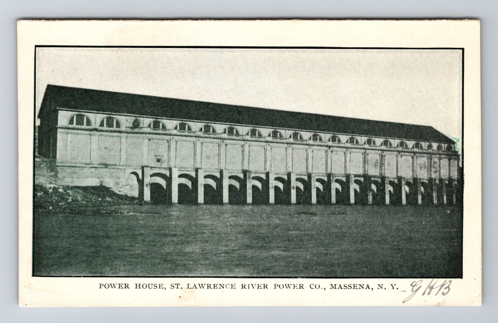 Massena NY-New York, Power House, St Lawrence River Power, Vintage Postcard