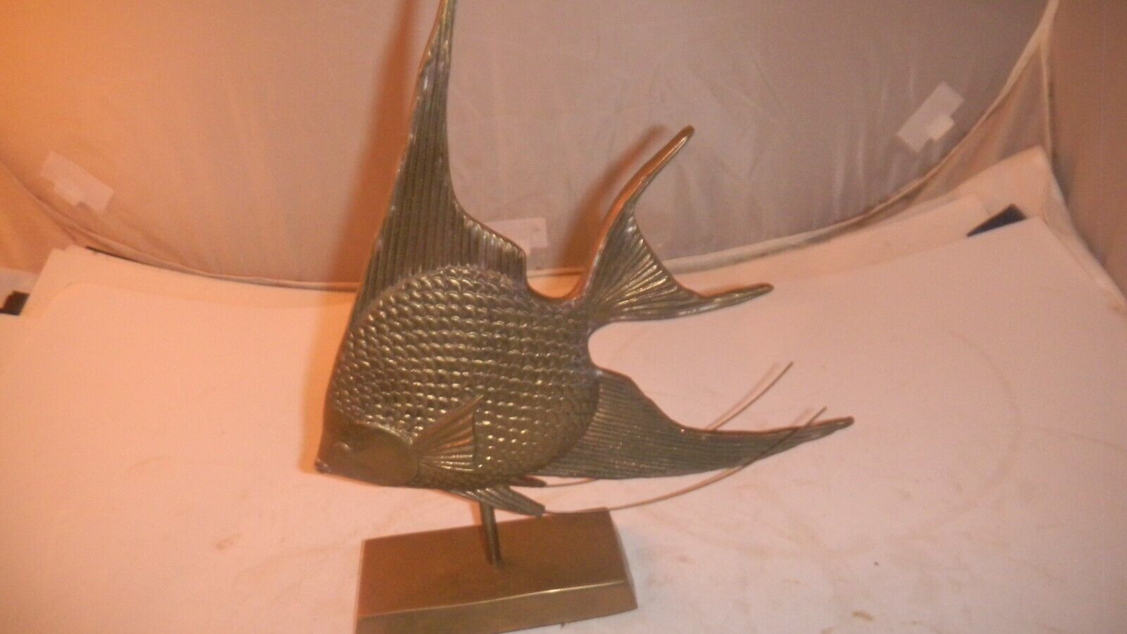 Vintage Solid Brass Mounted Angel Fish Figurine
