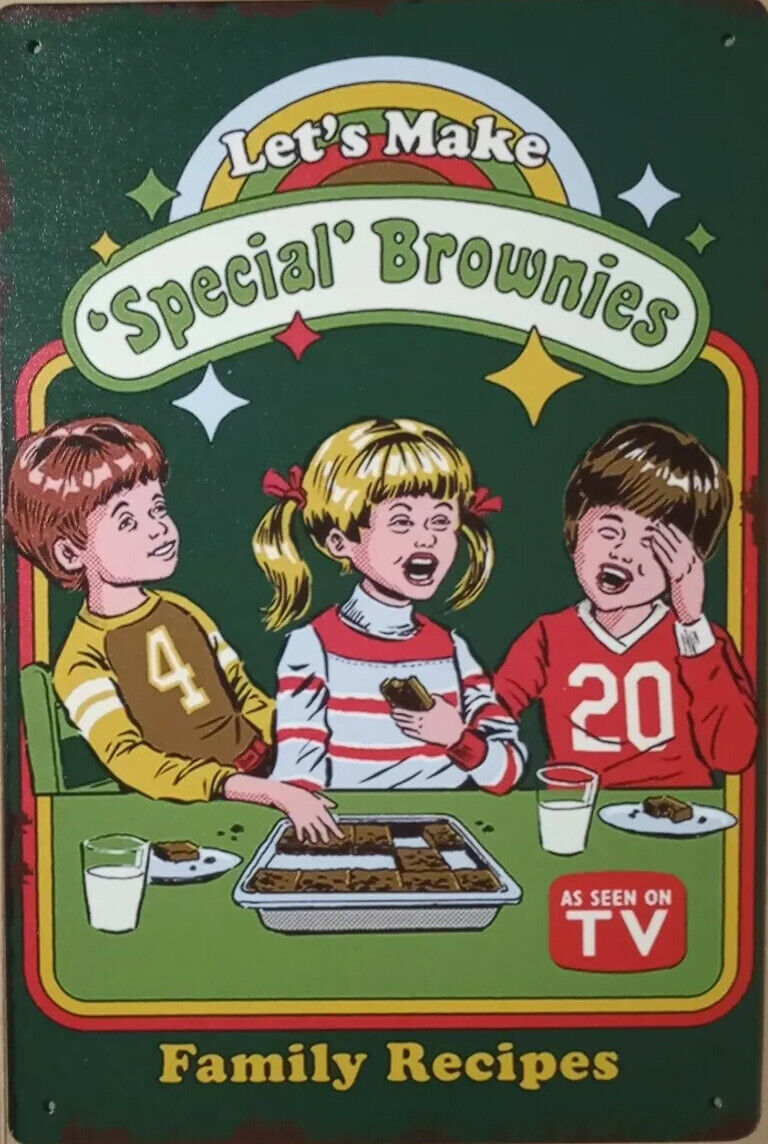 Let\'s Make \'Special\' Brownies - metal hanging wall sign