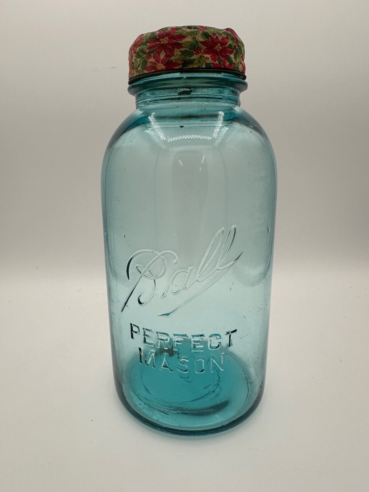 Vintage Ball Perfect Mason #9 Blue Canning Jar Half Gallon 9 3/8\