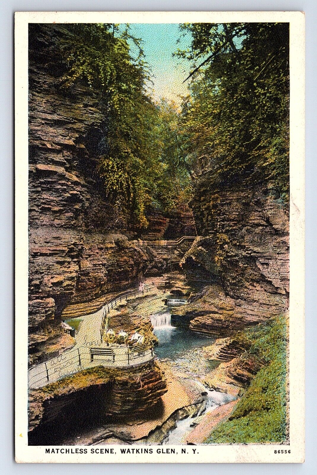 Postcard Matchless Scene Watkins Glen Canyon New York NY