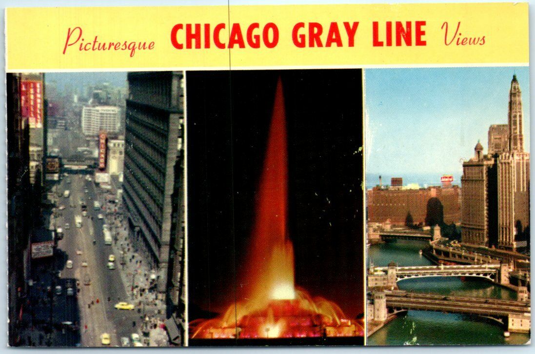 Postcard - Picturesque Chicago Gray Line Views - Chicago, Illinois