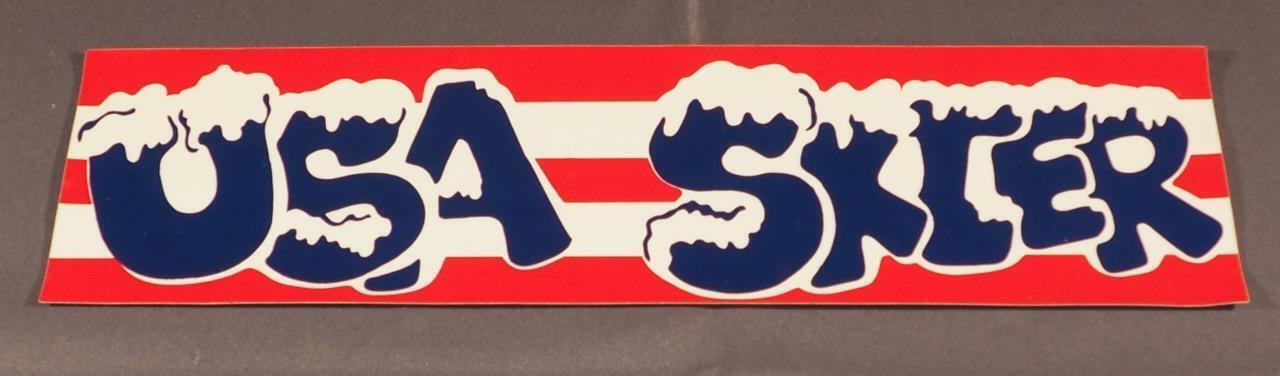 Vintage USA Skier Bumper Sticker g35