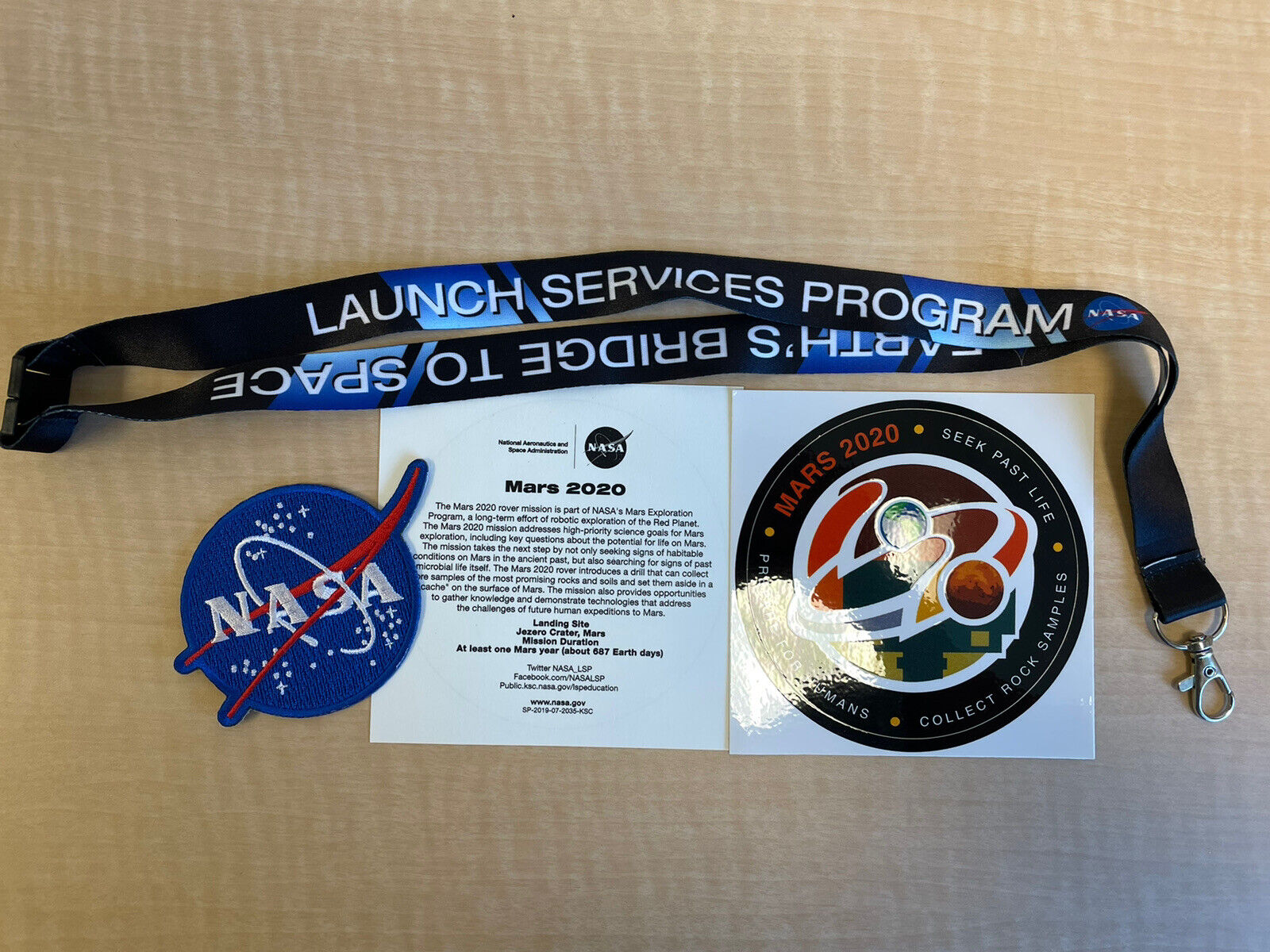 NASA Launch Services Program OFFICIAL Patch Lanyard  Decal LOT MARS 2020 💫