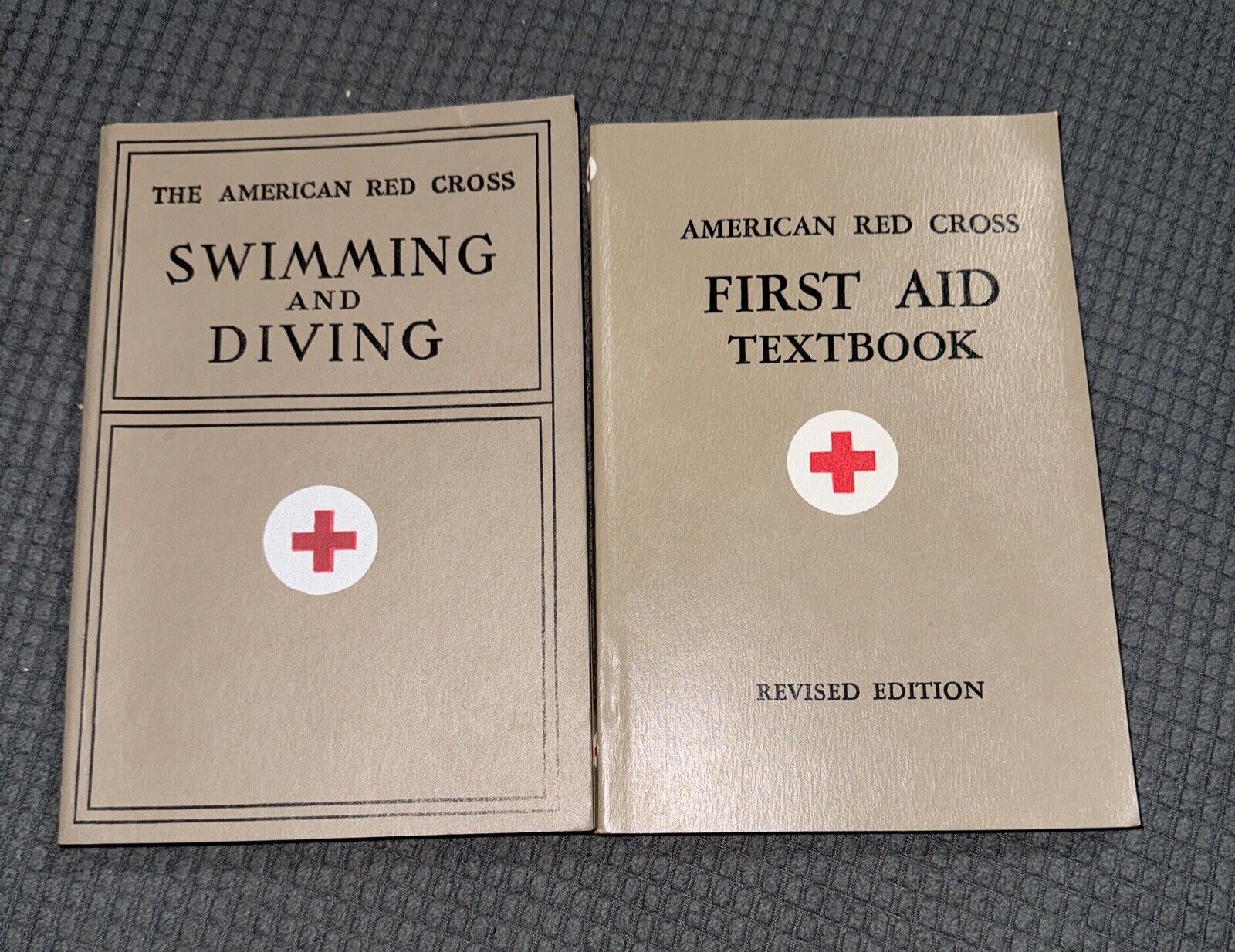 Vintage American Red Cross First Aid Textbooks Swimming Diving First Aid 1938-45
