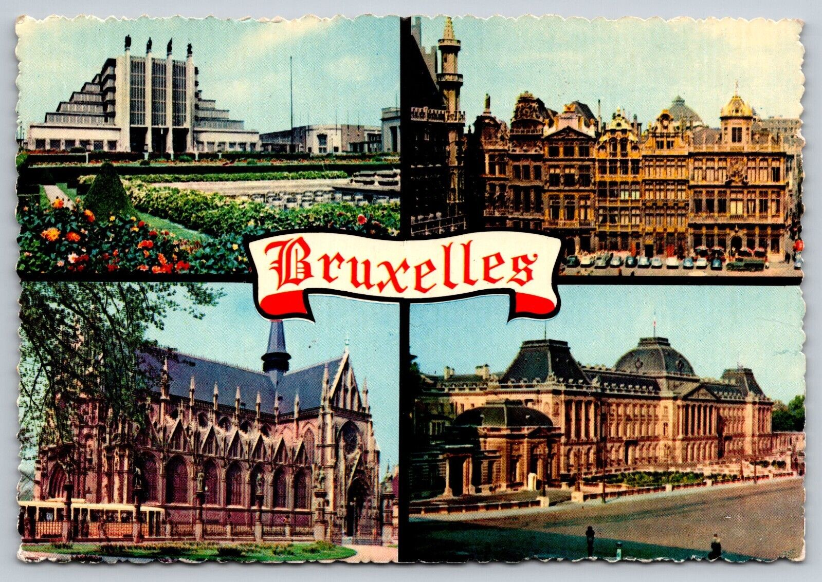 Postcard Belgium Brussels multiview c1963  2L