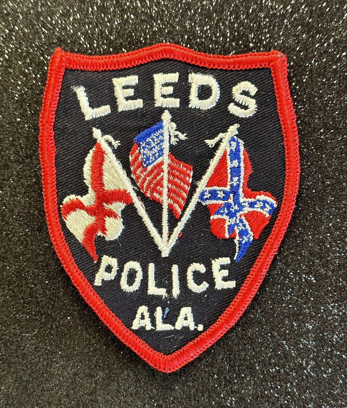 ALABAMA AL Leeds Police Dept Patch  (With 3 Flags) ~ Vintage ~ RARE