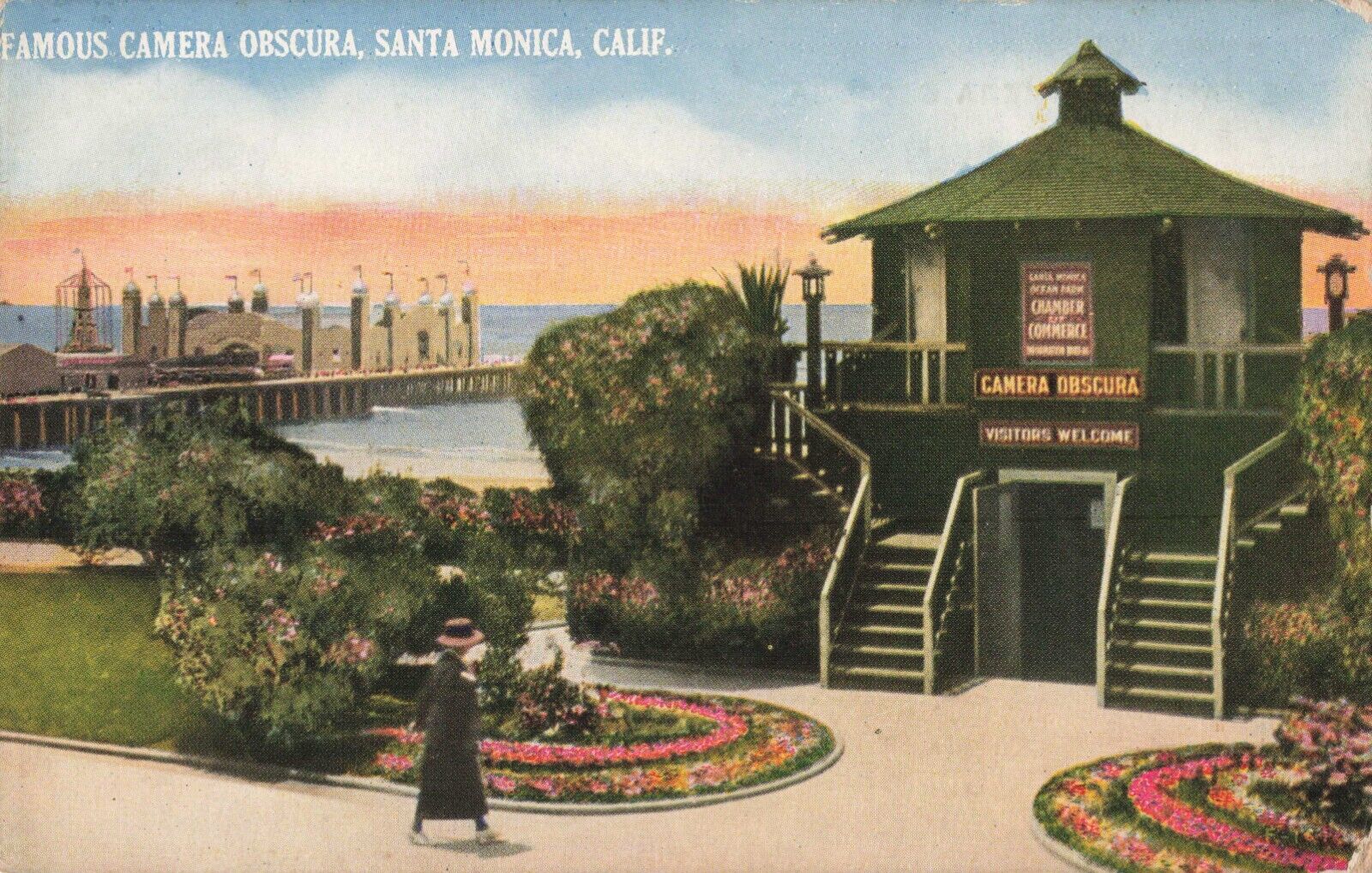 Famous Camera Obscura Santa Monica California CA c1910 Postcard