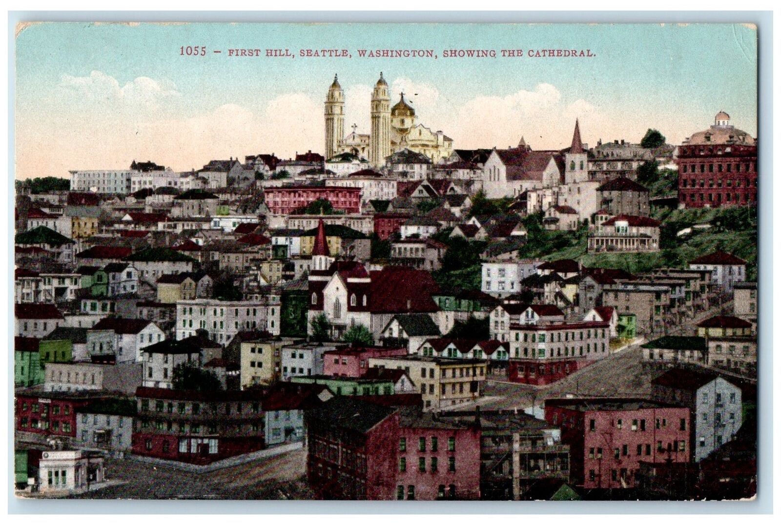 1909 First Hill Cathedral Buildings And Towers Seattle Washington WA Postcard