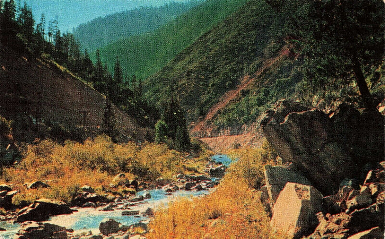 Postcard The Feather River Canyon Oroville, California CA Vintage