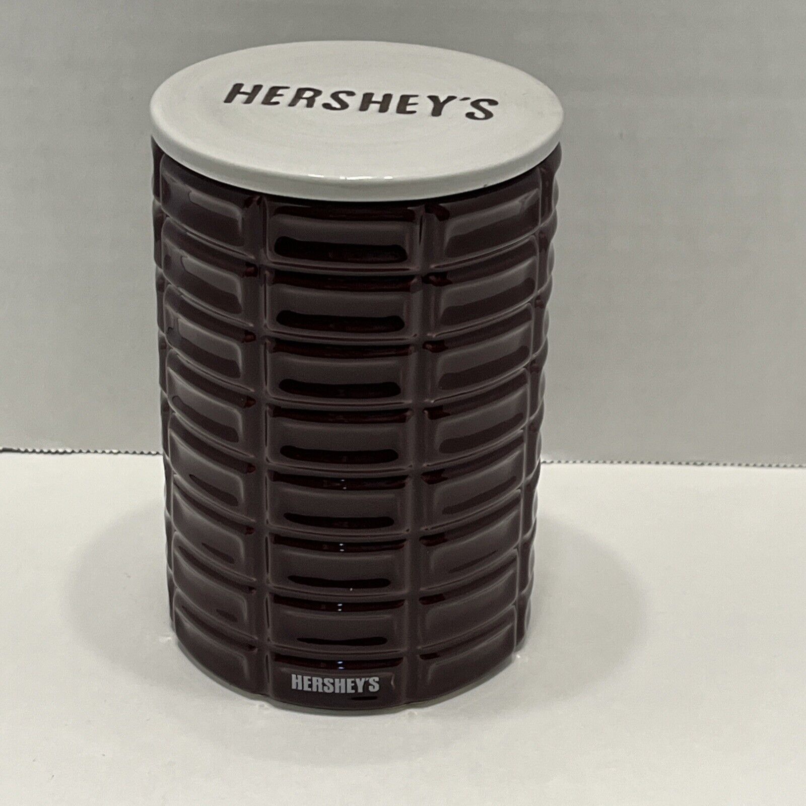 Hershey’s Pip Collection Fitz & Floyd Ceramic Canister Candy Jar Chocolate Bar