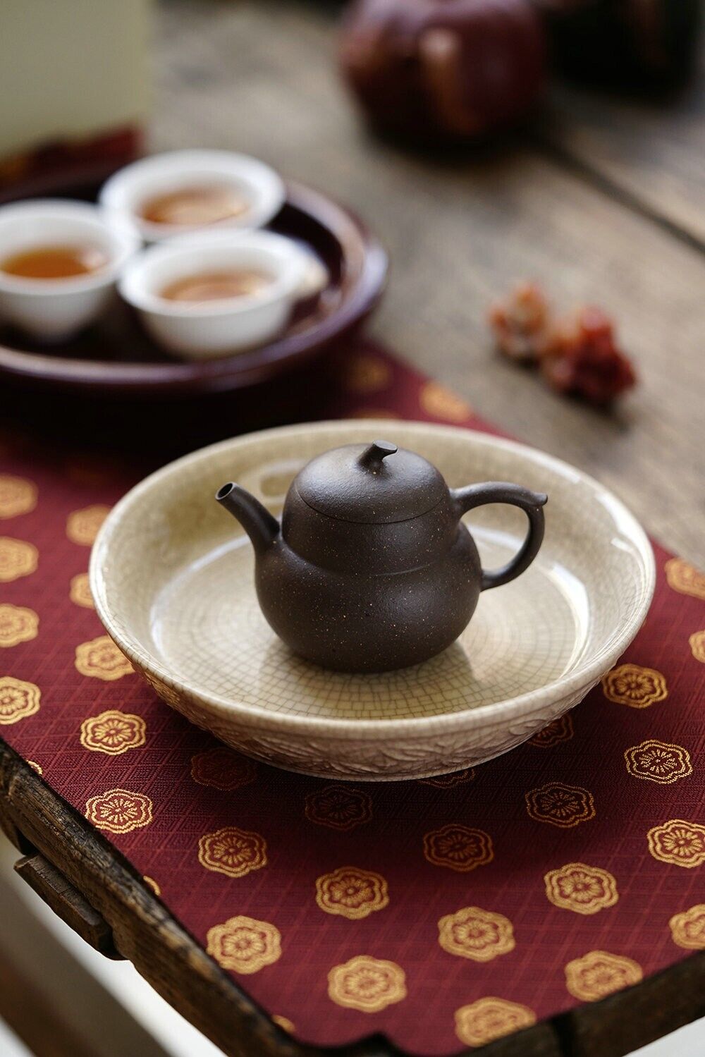 100cc chinese Yixing Handmade Zisha teapot QingHui clay gourd Hu Tea Pot