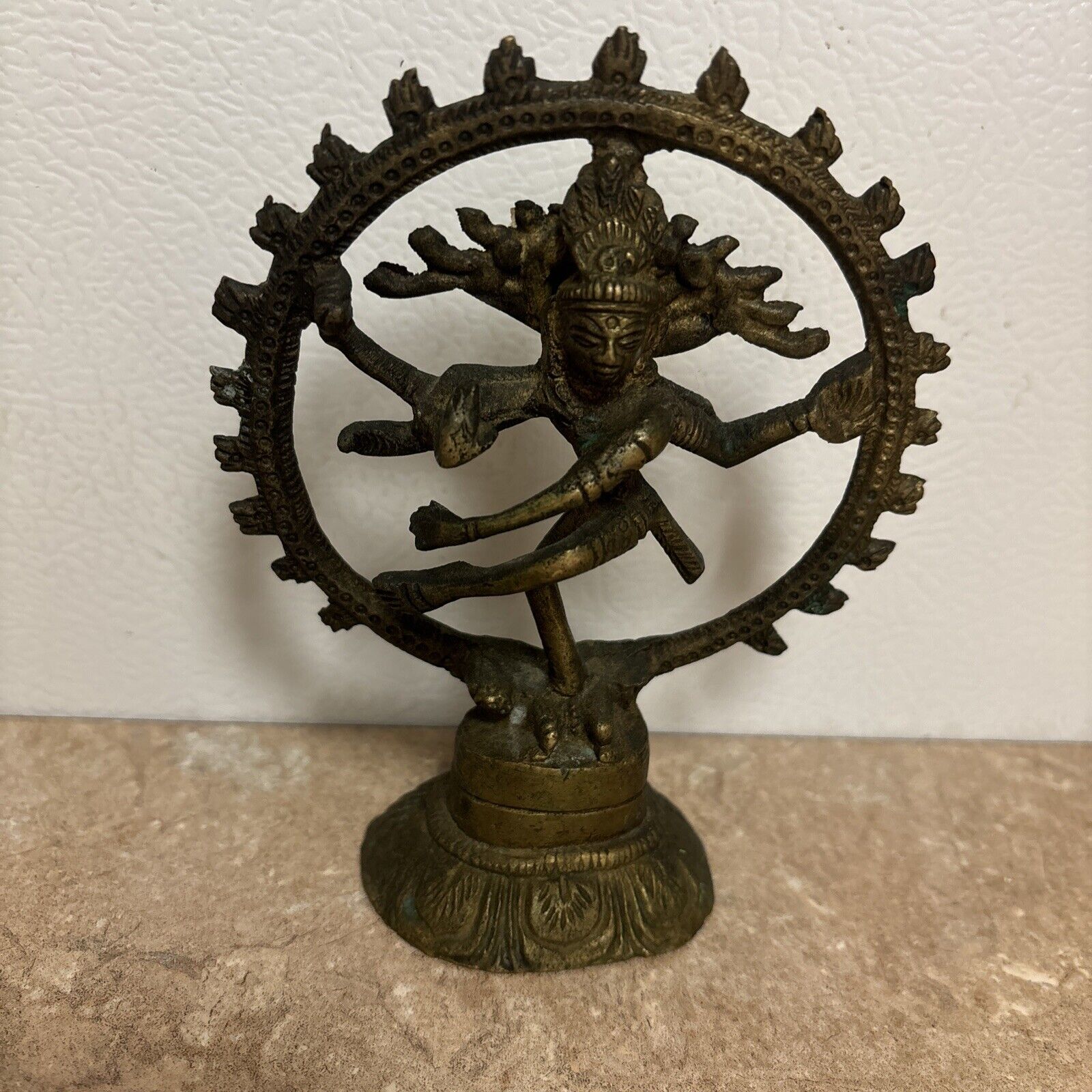 Brass Nataraja Lord Shiva Hindu  God Of Dance Statue Figurine 5”