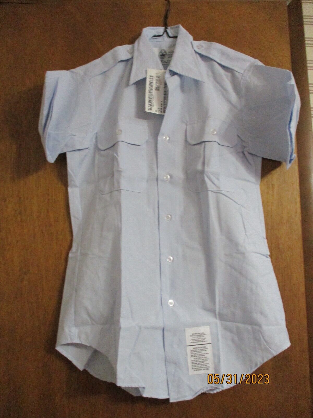 NEW - Men\'s/Boy\'s AF Blue Shirt, SHORT Sleeve, MIL/DLA, Size 15 -  in PKG