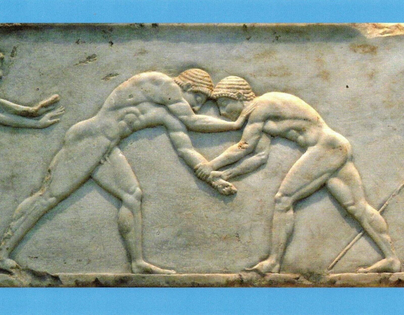POSTCARD / Athenian Wrestlers, 510-500 B.C.