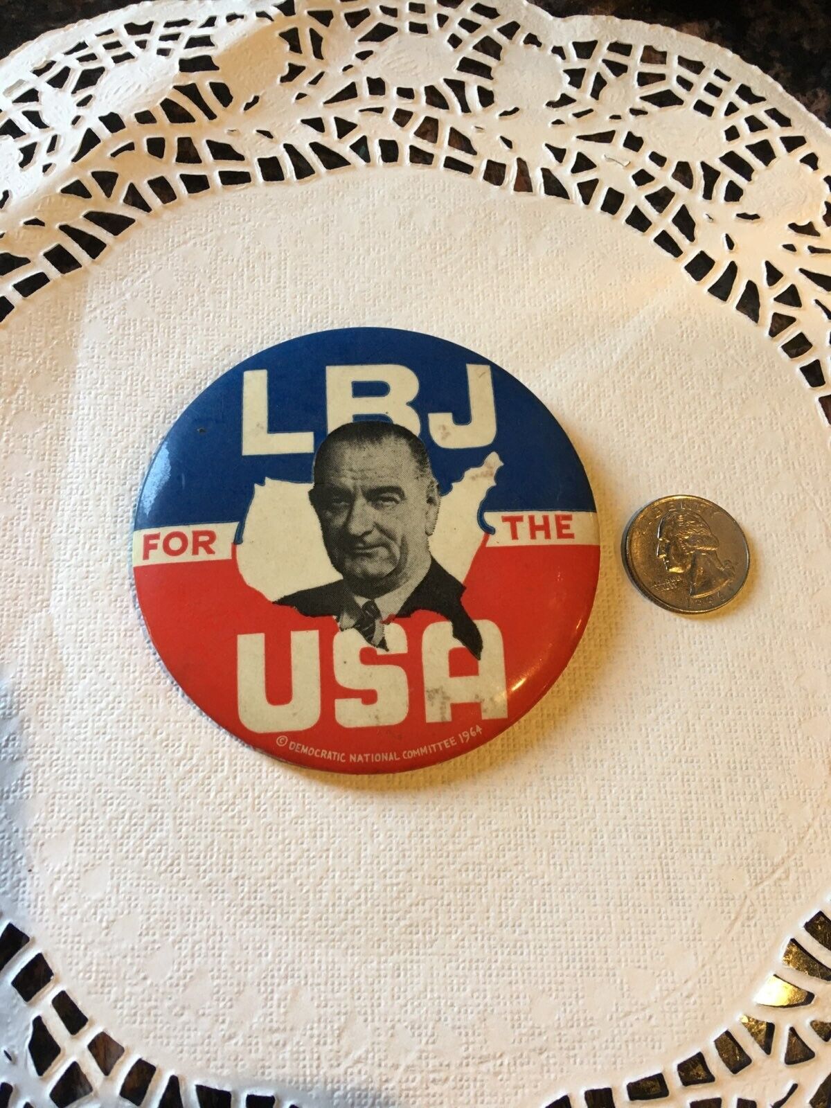 LBJ Lyndon B Johnson 1964 Political Pinback button