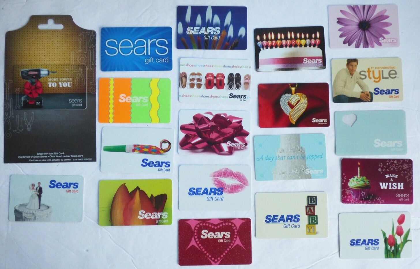 Sears Gift Card LOT of 20 -Collection Includes Many Older -Collectible -No Value