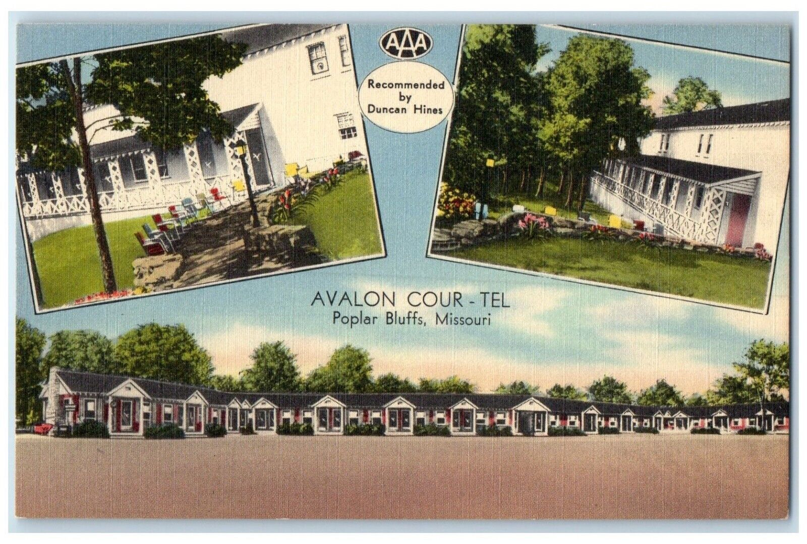 c1940\'s Avalon Court Tel Poplar Bluffs Missouri MO Multiview Vintage Postcard
