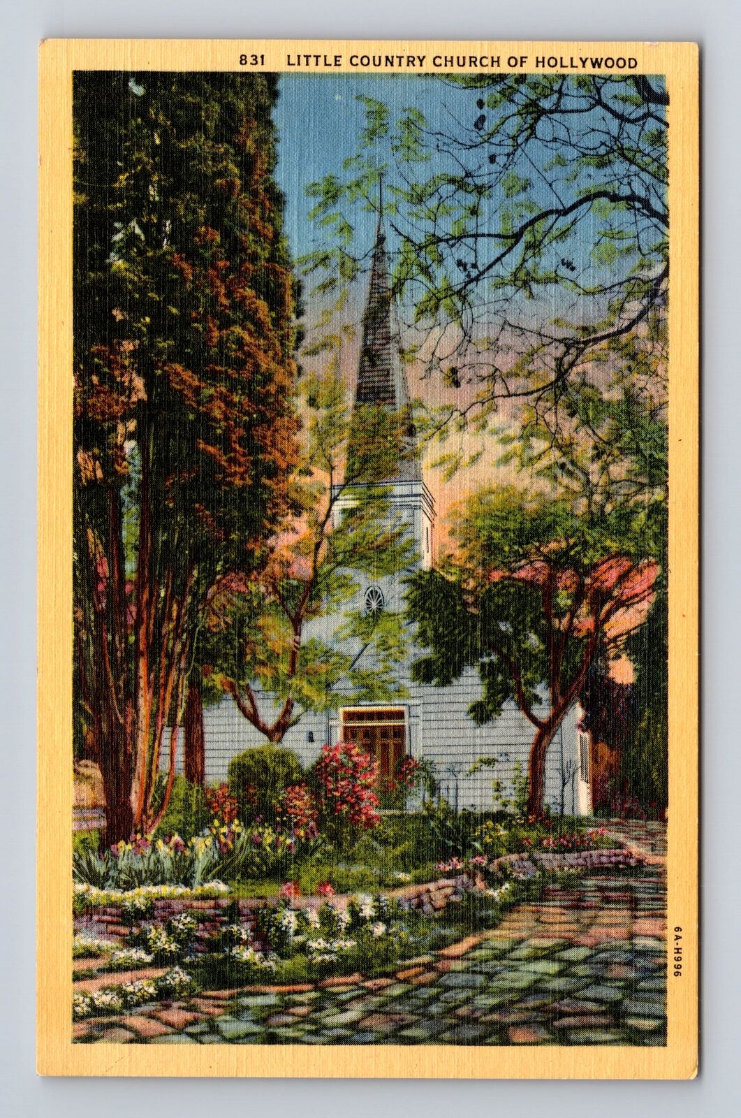 Hollywood CA-California, Little Country Church of Hollywood, Vintage Postcard